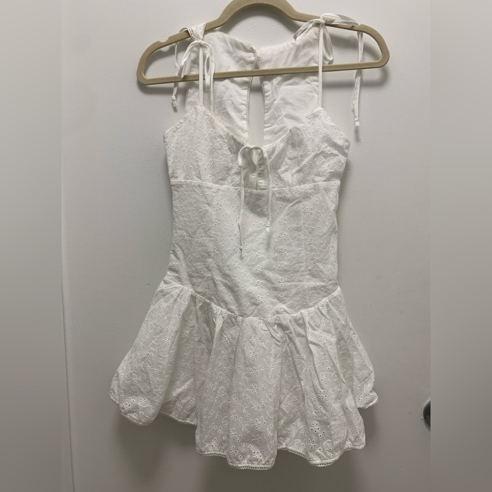 Pacsun Beverly & Beck Eleanor Eyelet Tie-Front Mini Dress - Picture 2 of 4
